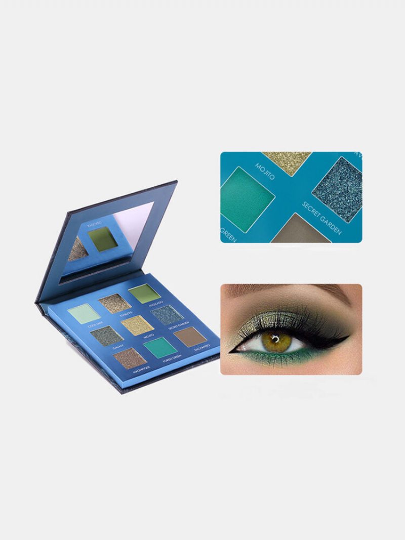 9 Farieb Avocado Eyeshadow Palette Matte Glitter Waterproof Eye Makeup