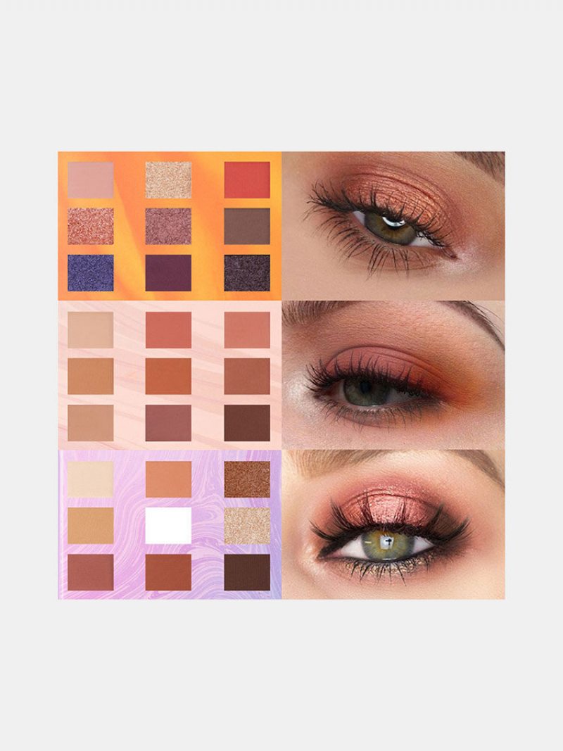 9 Farieb Sunflower Matte Eyeshadow Palette Vodotesný Nahý Pigmentovaný Lesklý Očný Make-up