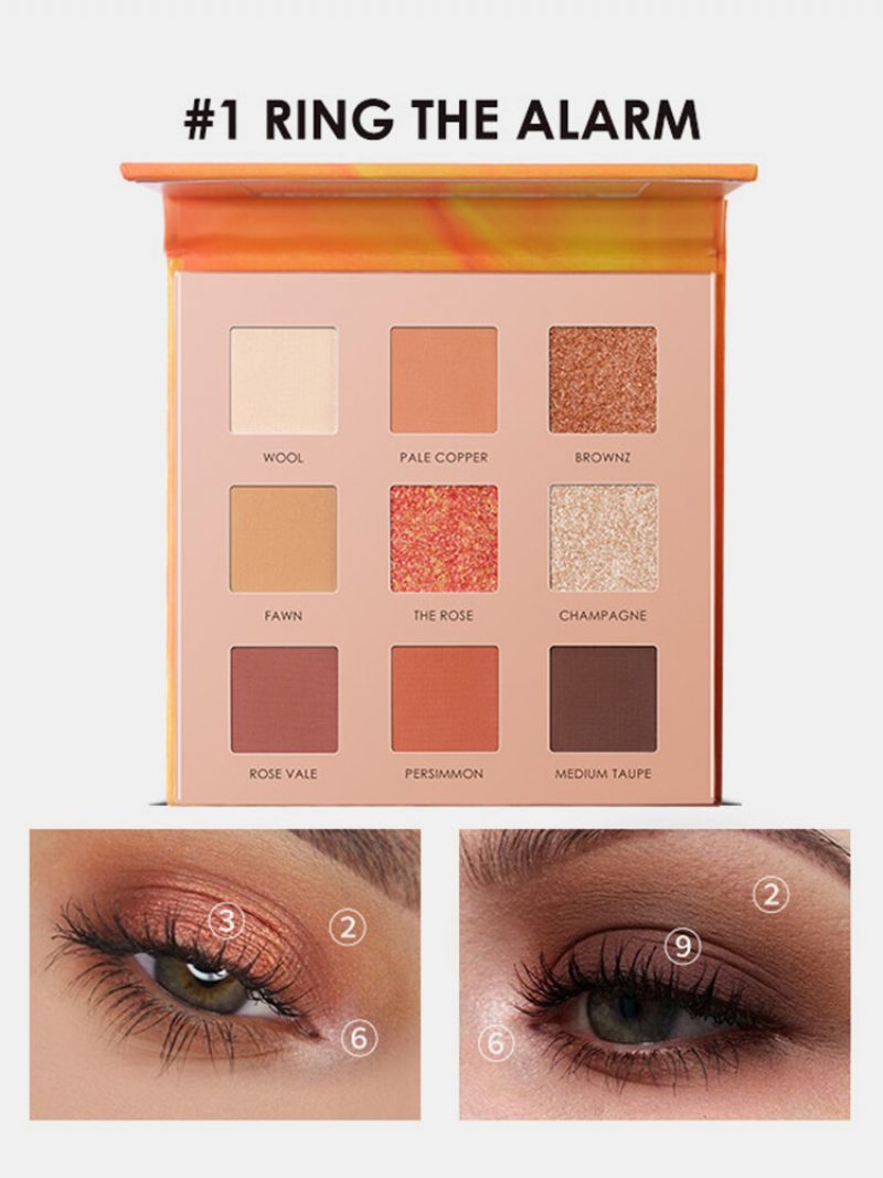 9 Farieb Sunflower Matte Eyeshadow Palette Vodotesný Nahý Pigmentovaný Lesklý Očný Make-up