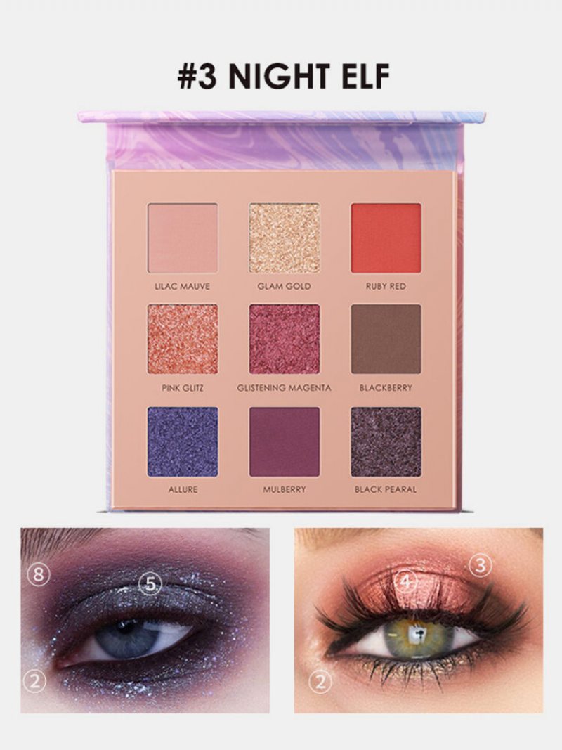 9 Farieb Sunflower Matte Eyeshadow Palette Vodotesný Nahý Pigmentovaný Lesklý Očný Make-up