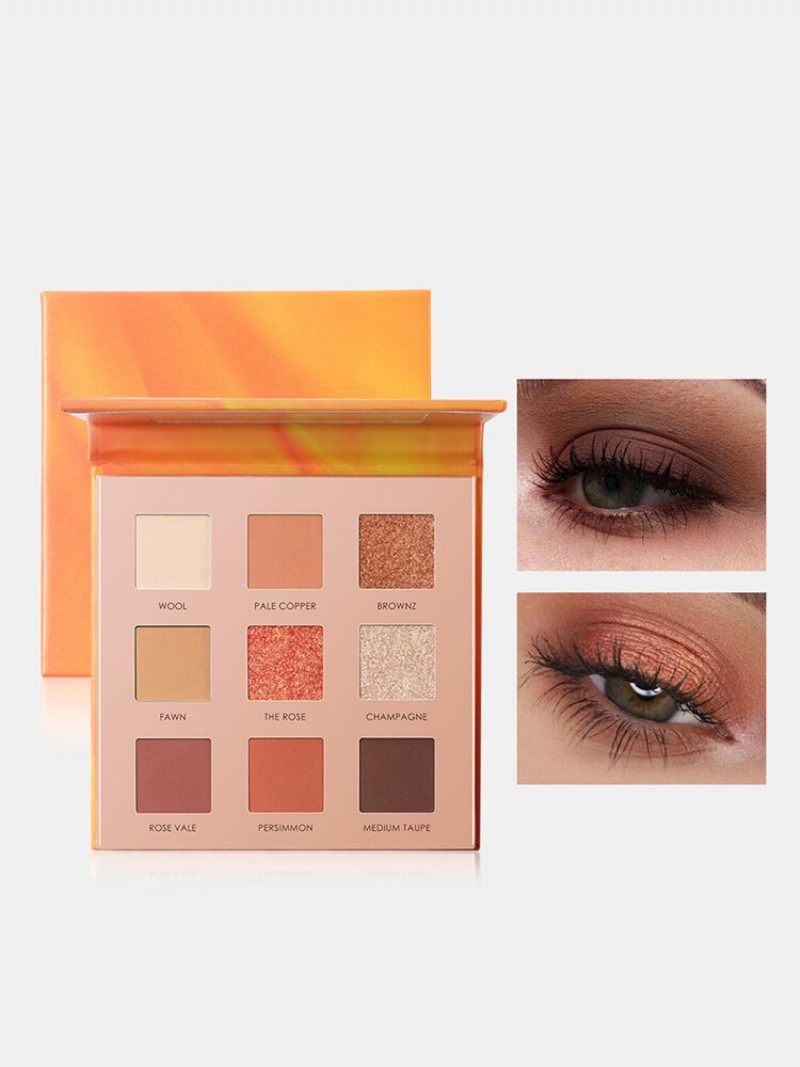 9 Farieb Sunflower Matte Eyeshadow Palette Vodotesný Nahý Pigmentovaný Lesklý Očný Make-up