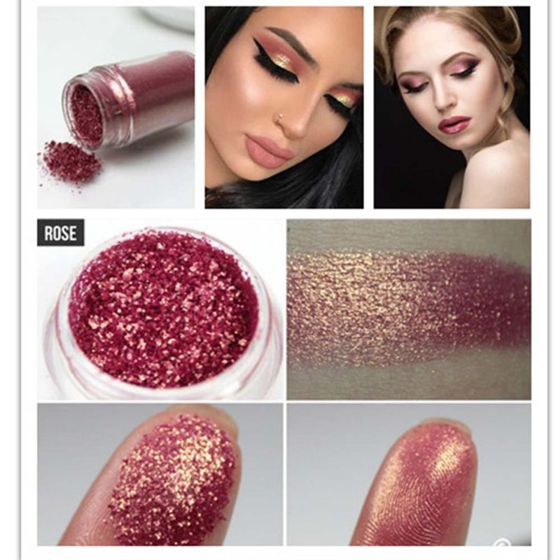 Calance Diamond Mermaid Glitter Očné Tiene Flash Powder Pigment Vodotesné Dlhotrvajúce 6 Farieb