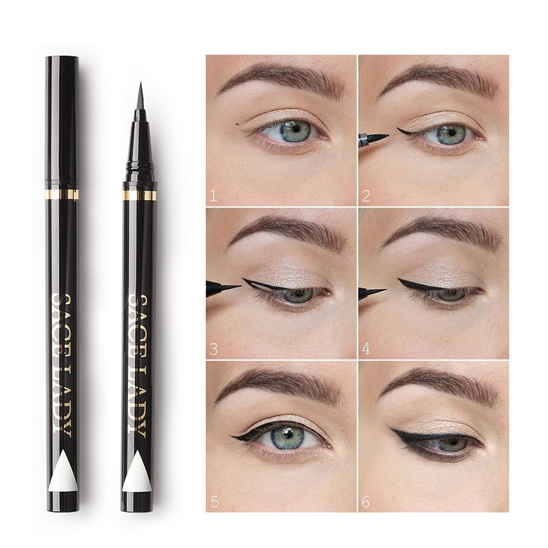 Čierna Tekutá Ceruzka Na Oči Vodotesná A Odolná Voči Potu Očná S Dlhotrvajúcim Účinkom Kozmetika