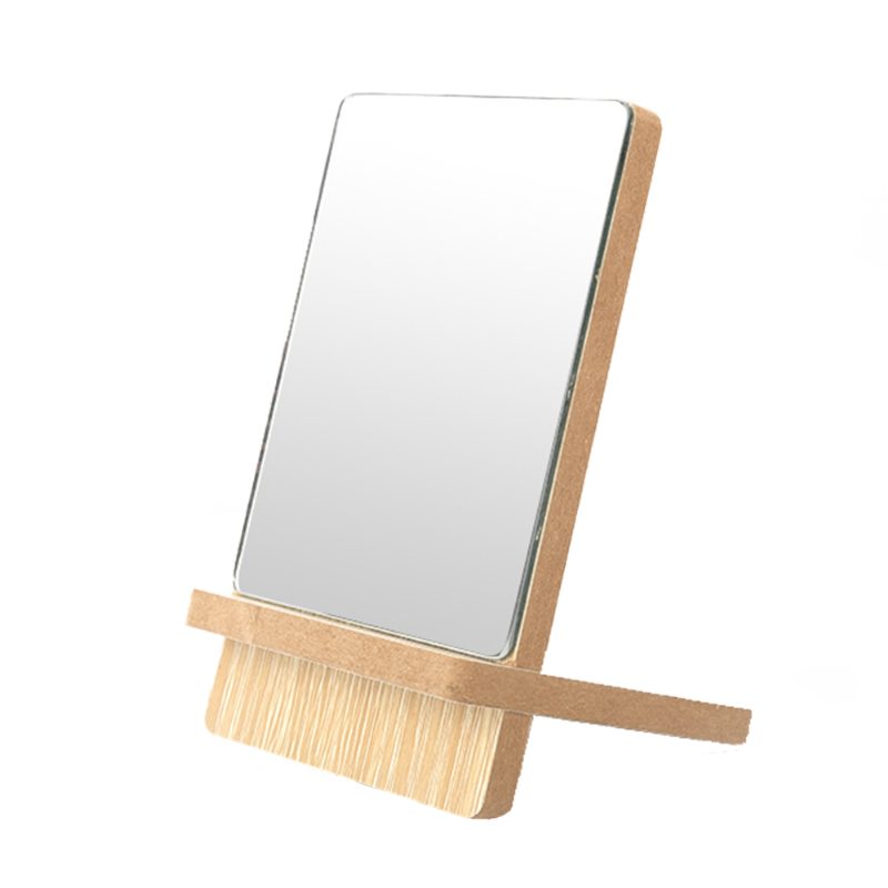 Drevené Zrkadlo Na Stôl Jednostranné Na Líčenie Pre Toaletné Potreby Prenosné Obdĺžnikové Kozmetické