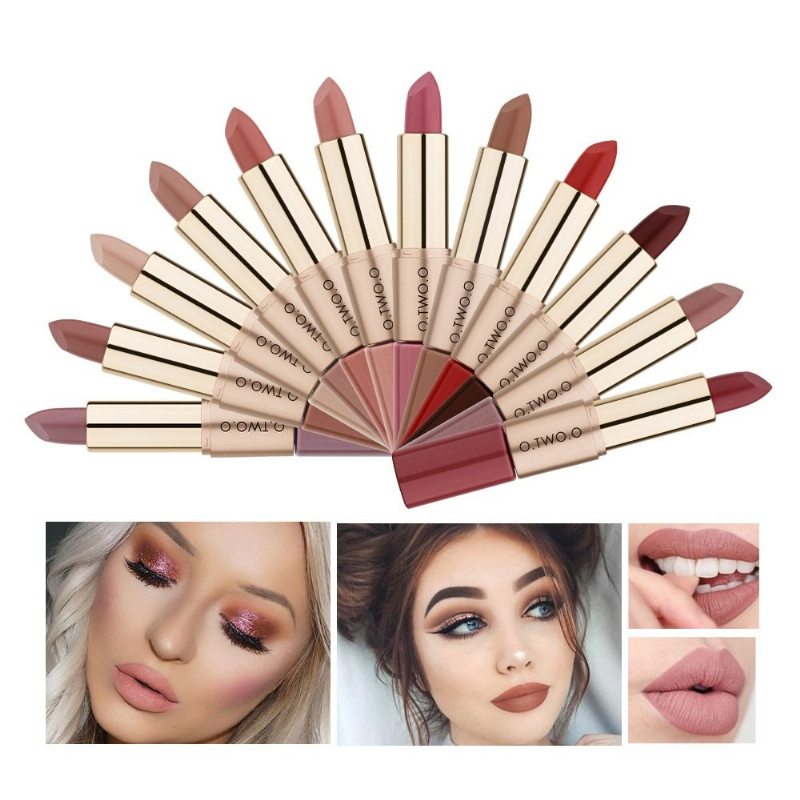 Dvojhlavý Natural Long-lasting Lipstick Nelepivý Cup Matte Lip Gloss 2v1 Makeup