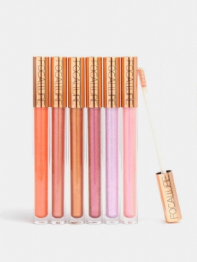 Glitter Lip Gloss Makeup Long Lasting Nude Shimmer Metallic Liquid Lipstick