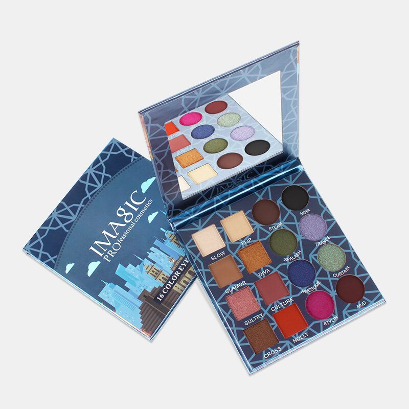 Imagic Professional Shimmer Matte Eyeshadow Palette 16colors Natural Waterproof Lasting