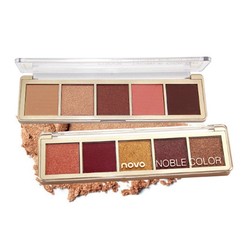 Kompaktná Paleta Očných Tieňov Matná Vodeodolná 5 Farieb Očný Make-up Prírodné Dymové Očné Tiene