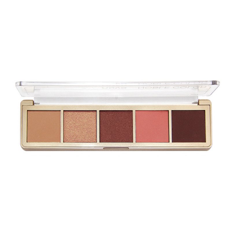 Kompaktná Paleta Očných Tieňov Matná Vodeodolná 5 Farieb Očný Make-up Prírodné Dymové Očné Tiene