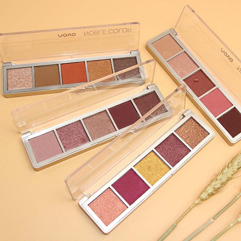 Kompaktná Paleta Očných Tieňov Matná Vodeodolná 5 Farieb Očný Make-up Prírodné Dymové Očné Tiene