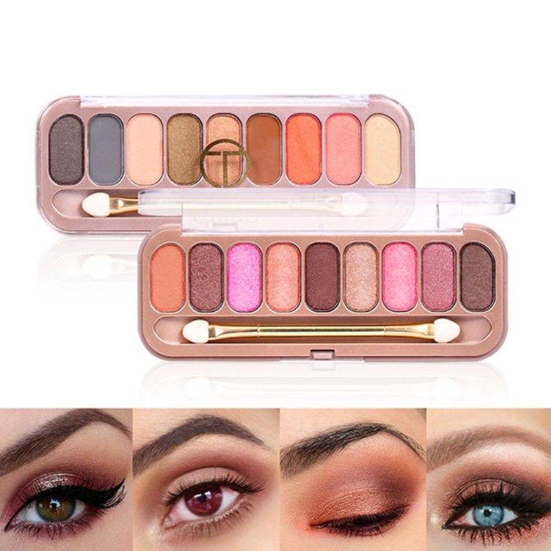 O.two.o 9 Colours Paletka Očných Tieňov So Štetcom Shimmer Matte Make Up Eye Shadow