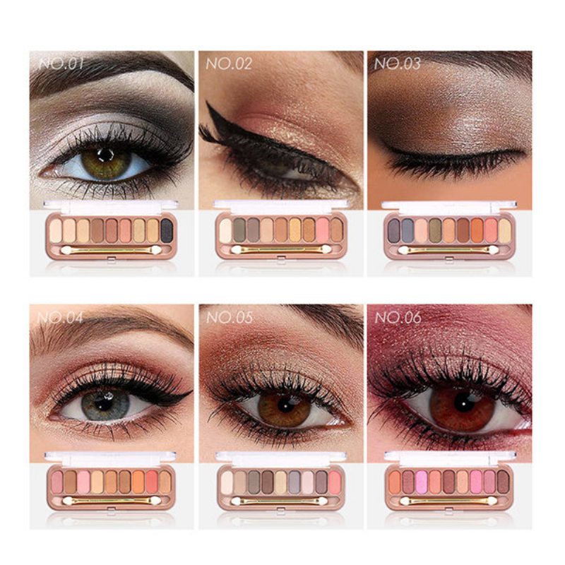 O.two.o 9 Colours Paletka Očných Tieňov So Štetcom Shimmer Matte Make Up Eye Shadow