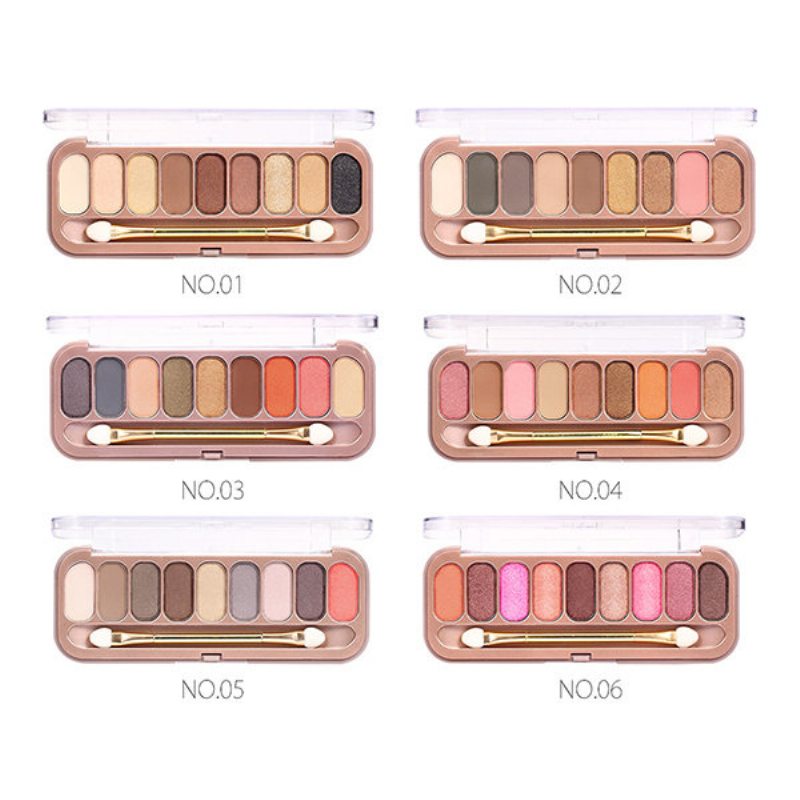 O.two.o 9 Colours Paletka Očných Tieňov So Štetcom Shimmer Matte Make Up Eye Shadow