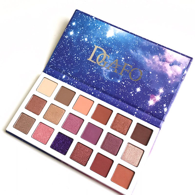 Paleta Očných Tieňov S 18 Farbami Purple Starry Sky Dlhotrvajúci Očný Tieň S Lisovaným Pigmentom