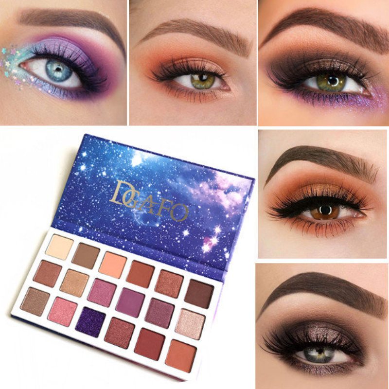 Paleta Očných Tieňov S 18 Farbami Purple Starry Sky Dlhotrvajúci Očný Tieň S Lisovaným Pigmentom