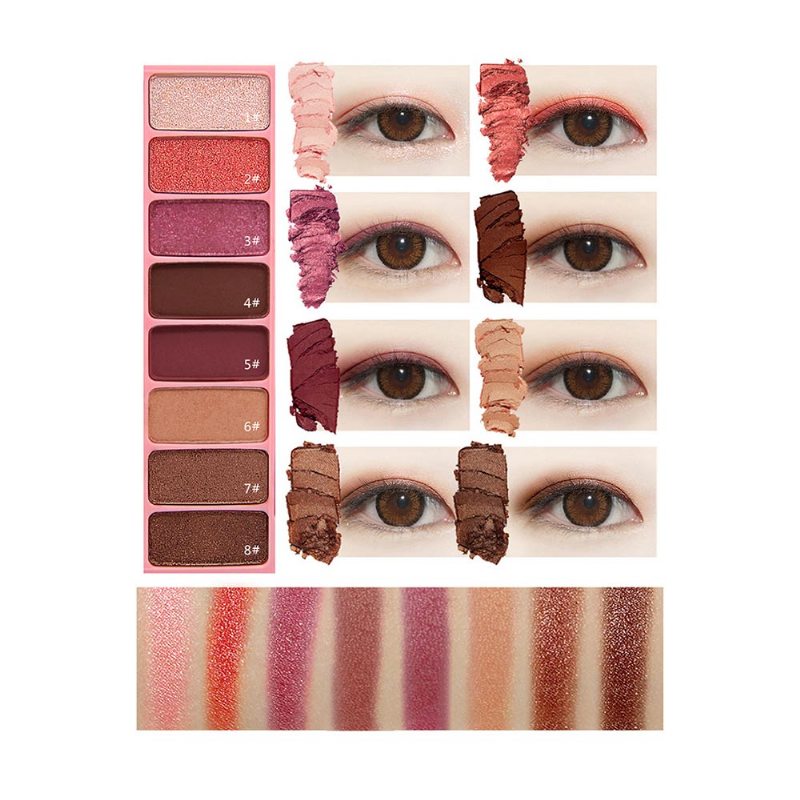 Paleta Očných Tieňov S 8 Farbami Vodeodolná Dlhotrvajúca Farebná Kozmetika