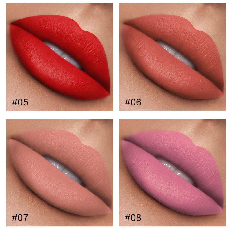 Pen Matte Liquid Lip Gloss Misty Velvet Lipstick Vodotesný Nepriľnavý Pohárový Lesk Na Pery