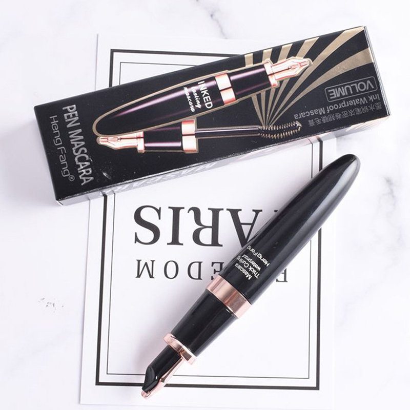 Silná Kučeravá Maskara Pen Black Waterproof Mascara Predlžujúca Kučeravé Riasy Očný Make-up