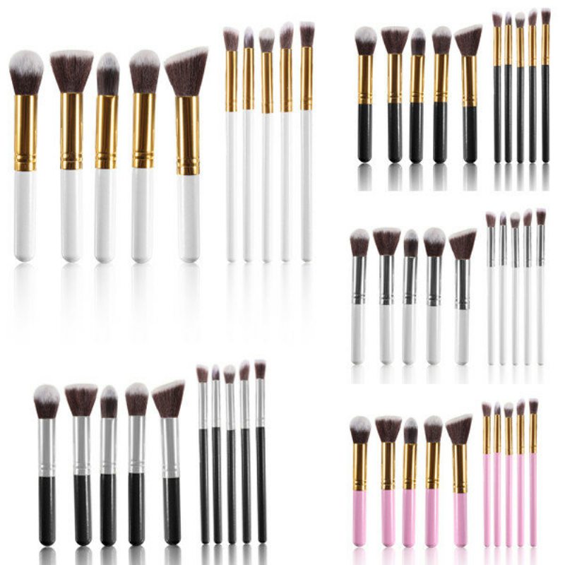 Súprava 10 Ks Štetcov Na Make-up Cosmetic Foundation Eyeliner Lip Powder Brush