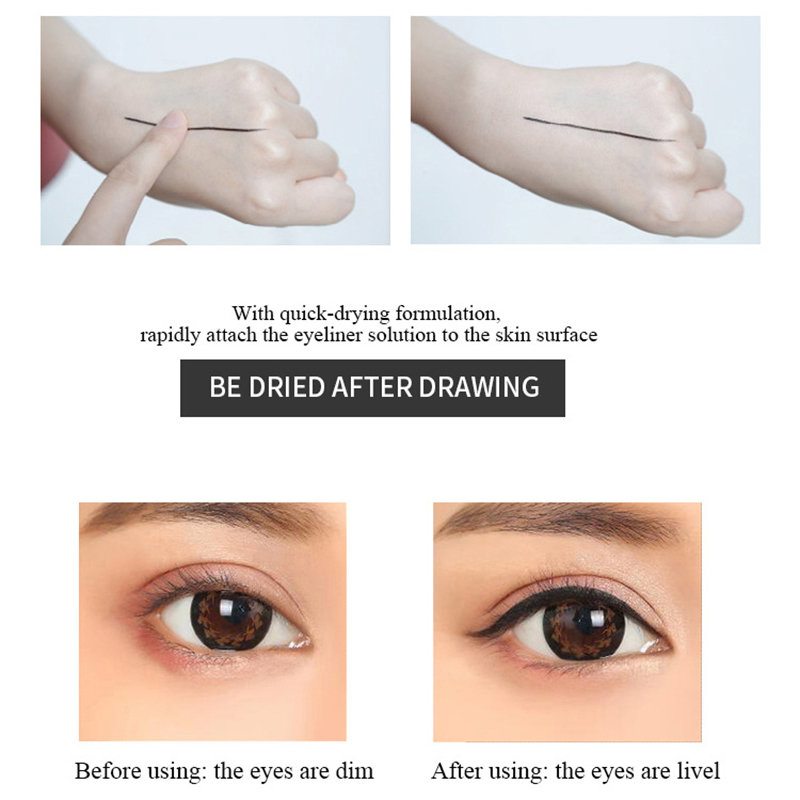 Tekutá Ceruzka Na Očné Linky Čierna Vodeodolná Očná Linka Rýchlo Schnúca Dlhotrvajúci Make-up Kozmetika