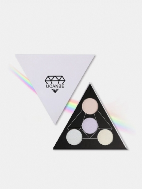 Ucanbe Triangle Eyeshadow Palette Makeup Glow Highlighter Shimmer Face Brighten