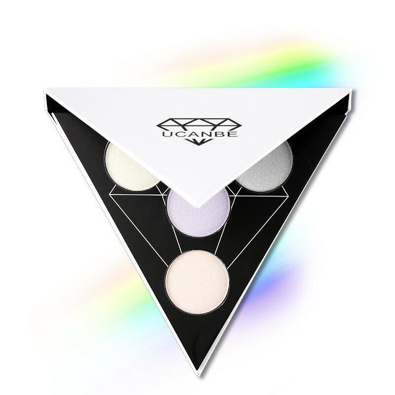 Ucanbe Triangle Eyeshadow Palette Makeup Glow Highlighter Shimmer Face Brighten