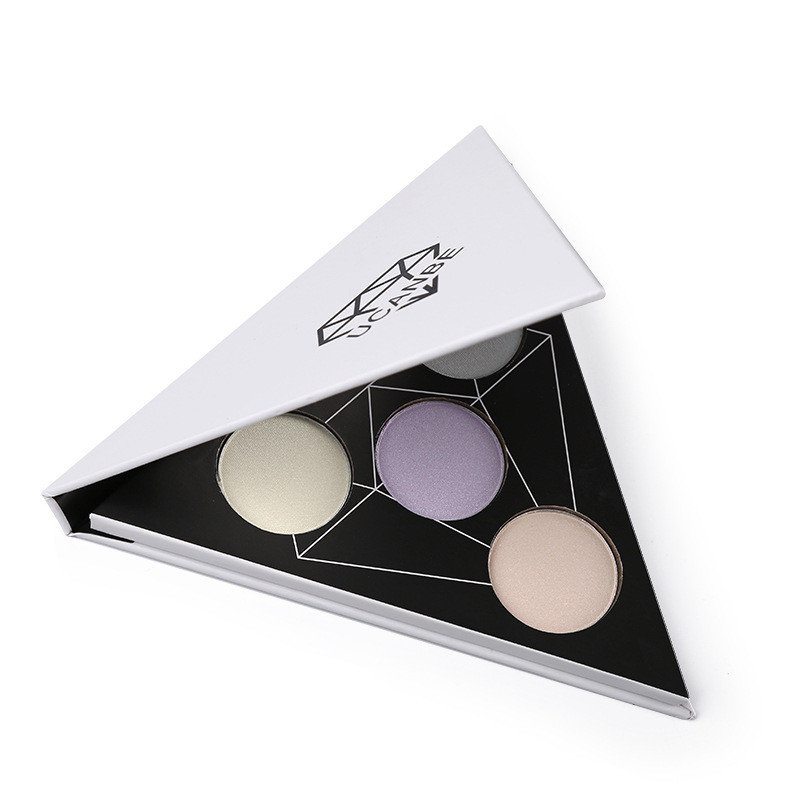 Ucanbe Triangle Eyeshadow Palette Makeup Glow Highlighter Shimmer Face Brighten