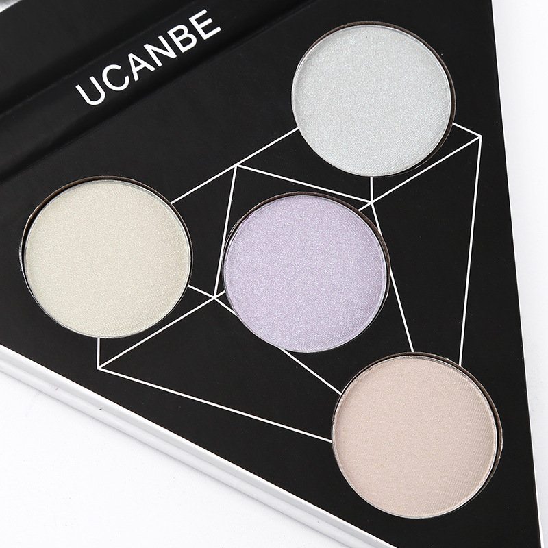 Ucanbe Triangle Eyeshadow Palette Makeup Glow Highlighter Shimmer Face Brighten