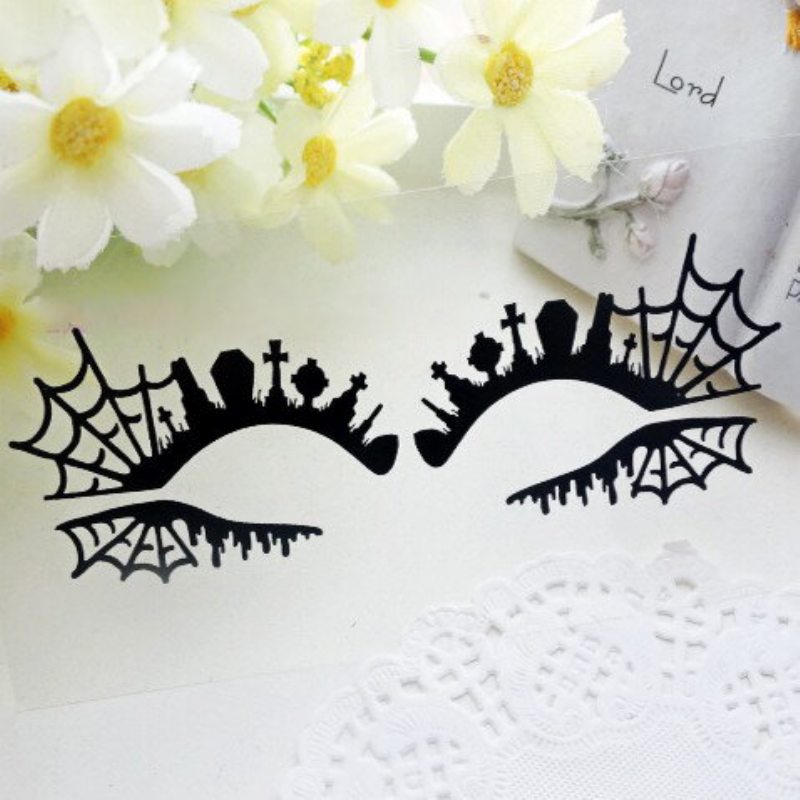 Umelecké Nálepky Na Oči Halloween Pavučina Maska Na Očné Linky S Vyrezaným Papierom