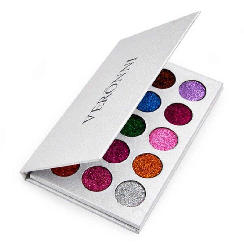 Veronni 15 Farieb Trblietavá Paleta Očných Tieňov Diamond Rainbow Make Up Cosmetic Lisované Trblietky Eye Sh