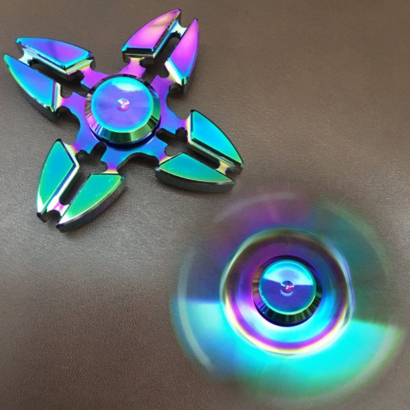 4-bodová Dúhová Hliníková Hračka Fidget Hand Spinner Edc Focus Kids Adult