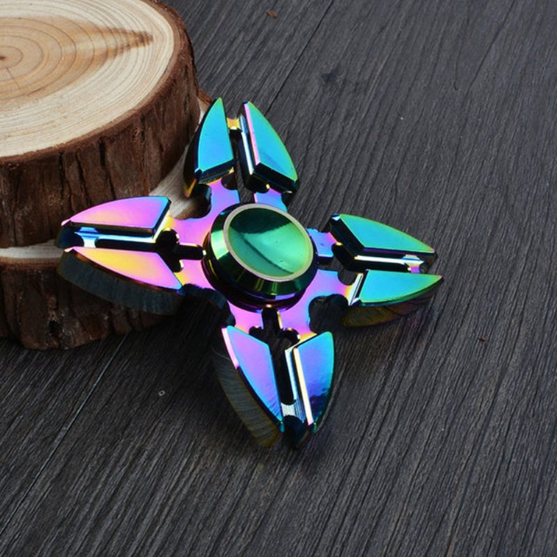 4-bodová Dúhová Hliníková Hračka Fidget Hand Spinner Edc Focus Kids Adult