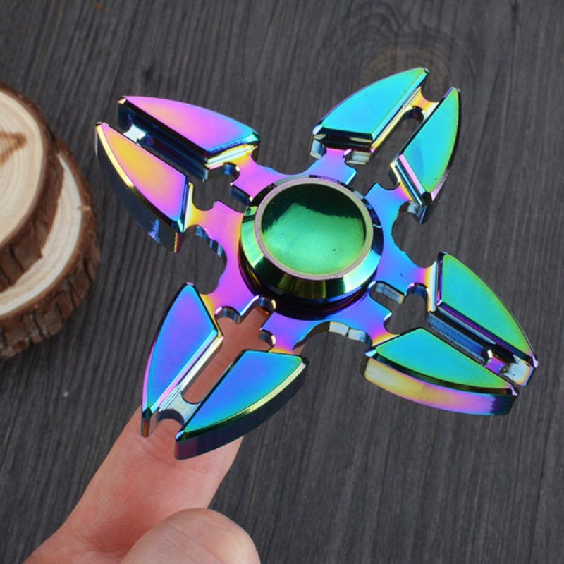 4-bodová Dúhová Hliníková Hračka Fidget Hand Spinner Edc Focus Kids Adult