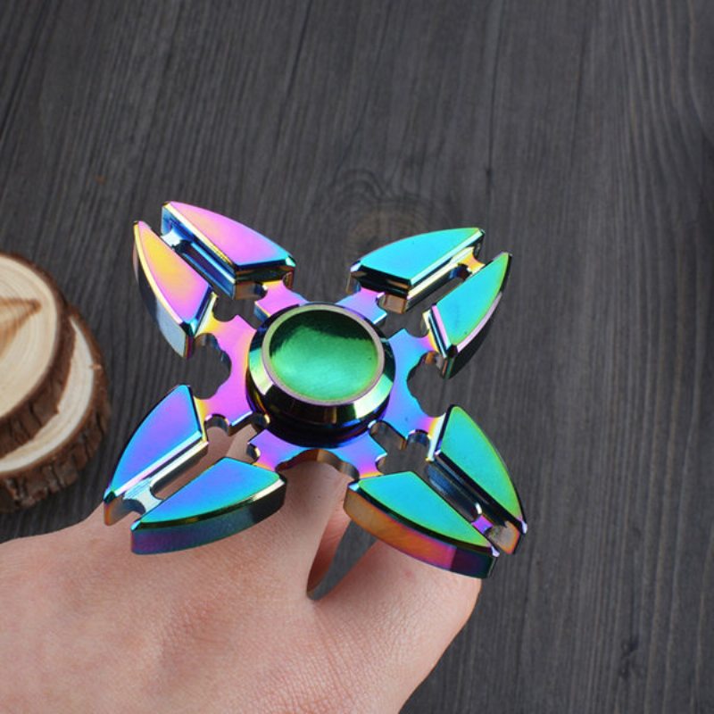 4-bodová Dúhová Hliníková Hračka Fidget Hand Spinner Edc Focus Kids Adult