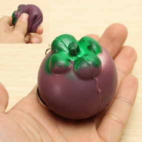 5.5 cm Squishy Mangosteen Tropické Ovocie 5.5 * 5 cm Prívesok Na Kľúče Taška Na Telefón Popruh Darček