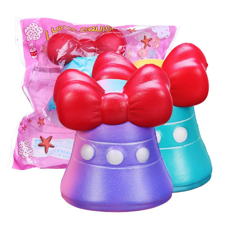 Bow-knot Bell Squishy Jumbo Slow Rising Darčeková Kolekcia Plyšových Hračiek S Balením