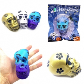 Chameleon Squishy Lebka Kostra Hlava 10 cm Halloweenska Dekorácia Pomaly Stúpajúca S Balením Darčeková Hračka