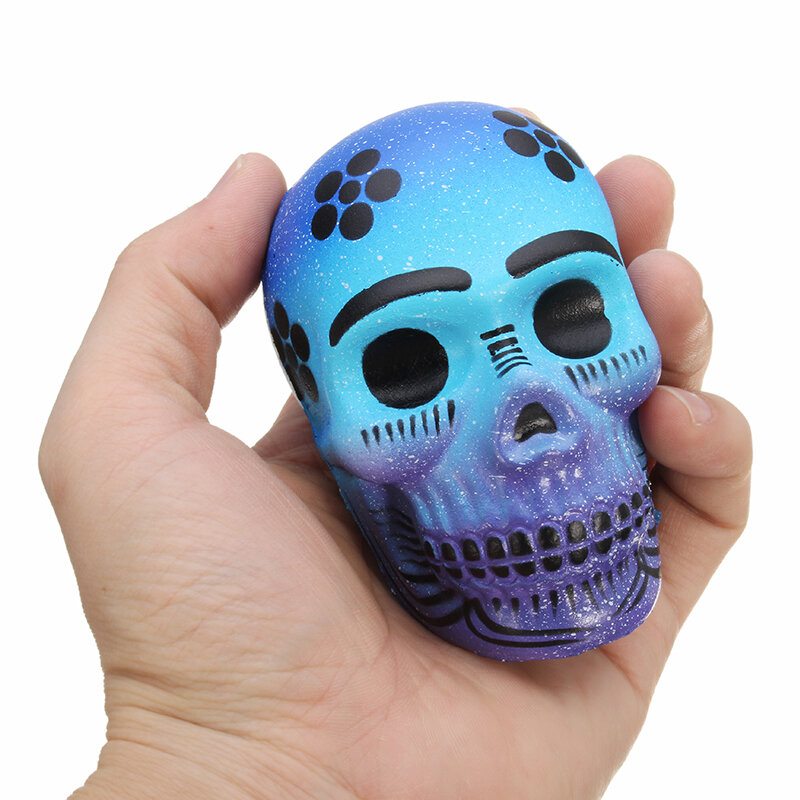 Chameleon Squishy Lebka Kostra Hlava 10 cm Halloweenska Dekorácia Pomaly Stúpajúca S Balením Darčeková Hračka