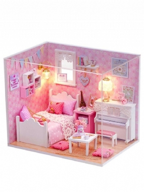 Domček Pre Bábiky Vyrobený Vlastnými Rukami Miniatúrny Pre My Little Angels Piano Room