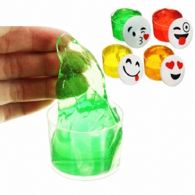 Emoji Face Slime Cup Fľaša Krištáľové Bahno Náhodné Deti Dospelí Darček Odľahčovač Stresu Dekompresná Hračka