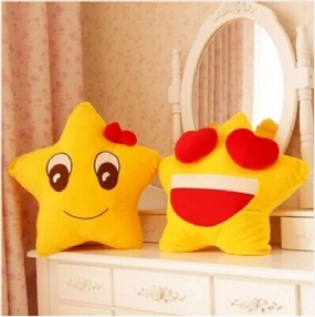 Funny Cute Lovers Vankúš Expression Mäkká Plyšová Pohovka Do Auta Kancelársky Vankúšik Yellow Star Throw