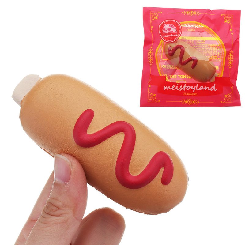 Hot Dog Squishy Plyšová Hračka Slow Rising Bun Kawaii Cartoon Darčeková Kolekcia