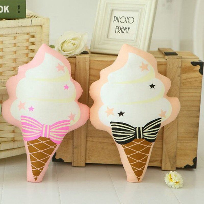 Ice Cream Bowknot Throw Vankúš Bavlnená Látková Pohovka Posteľ Do Auta Home Decor