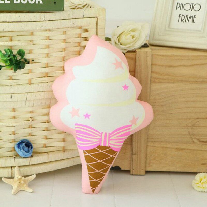 Ice Cream Bowknot Throw Vankúš Bavlnená Látková Pohovka Posteľ Do Auta Home Decor