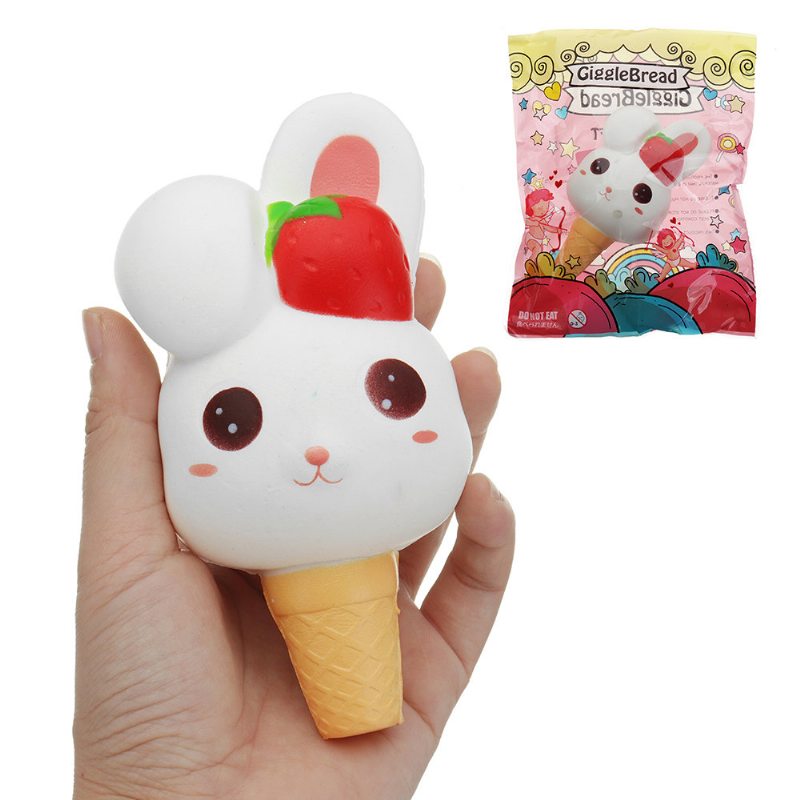 Kawaii Rabbit Ice Cream Squishy Pomaly Rastúca S Obalom Kolekcia Darček