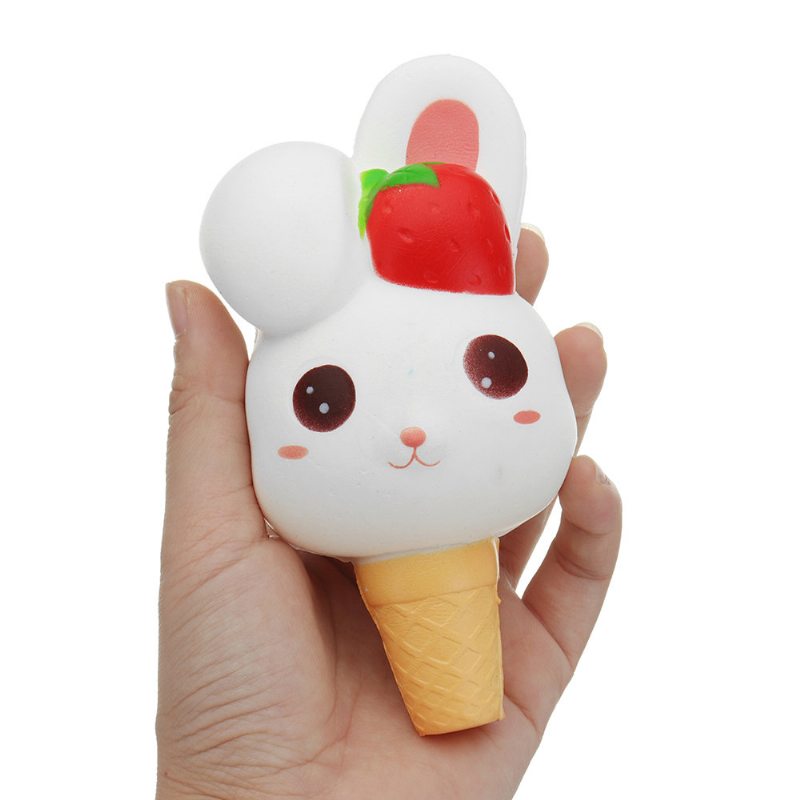 Kawaii Rabbit Ice Cream Squishy Pomaly Rastúca S Obalom Kolekcia Darček