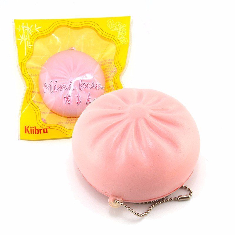 Kiibru Squishy Toy Bun Ružová Žltá Retiazka Taška Na Telefón Popruh Darček Dekor