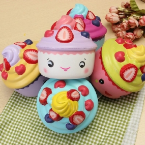 Leilei Squishy Jahoda Ovocný Zmrzlinový Pohár Cupcake Pomaly Stúpajúci Originálny Obal Kolekcia Darček