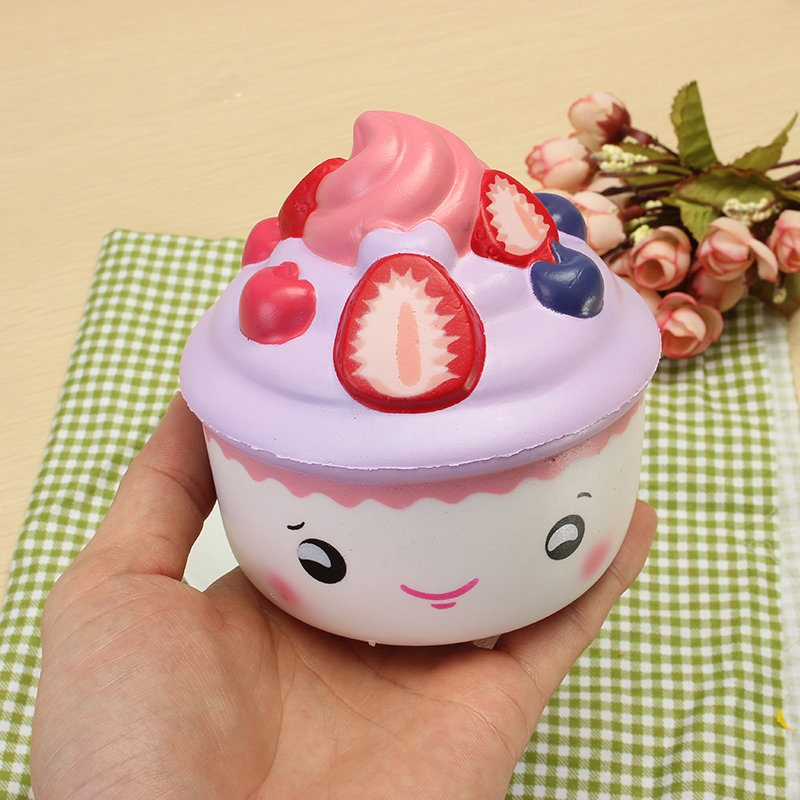 Leilei Squishy Jahoda Ovocný Zmrzlinový Pohár Cupcake Pomaly Stúpajúci Originálny Obal Kolekcia Darček