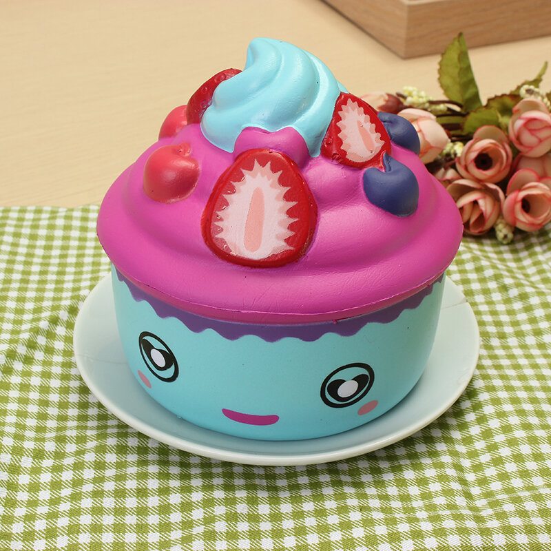 Leilei Squishy Jahoda Ovocný Zmrzlinový Pohár Cupcake Pomaly Stúpajúci Originálny Obal Kolekcia Darček